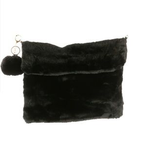 Faux Fur Plush Clutch (comes with handbag straps)